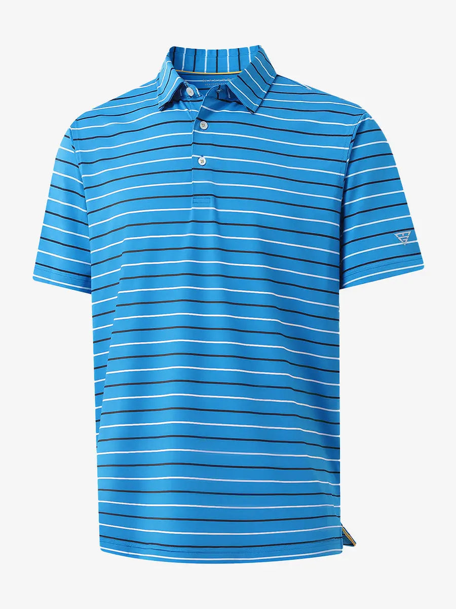 Stylish Stripe Jersey Golf Polo
