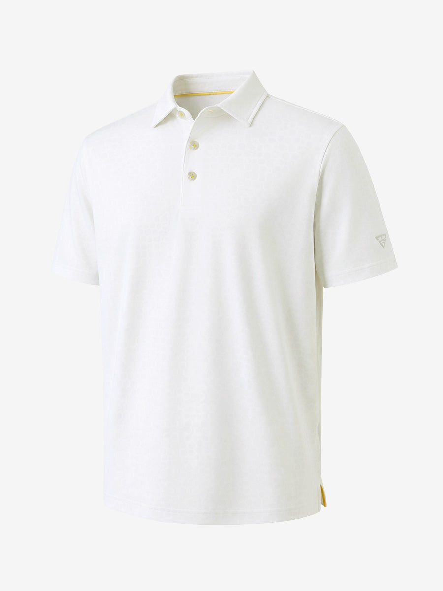 Nylon Blend Casual Jacquard Polo Shirts