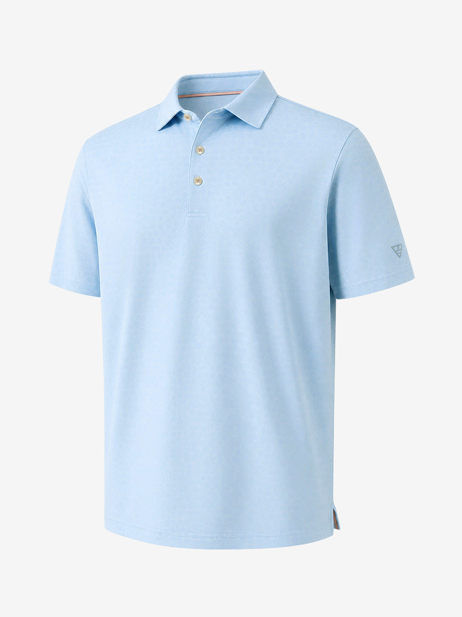 Nylon Blend Casual Jacquard Polo Shirts