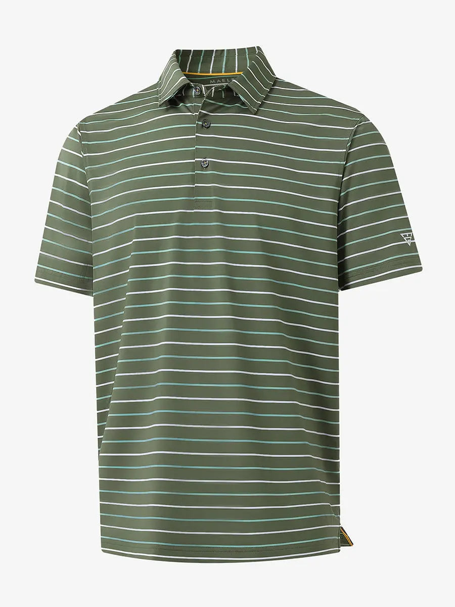 Stylish Stripe Jersey Golf Polo