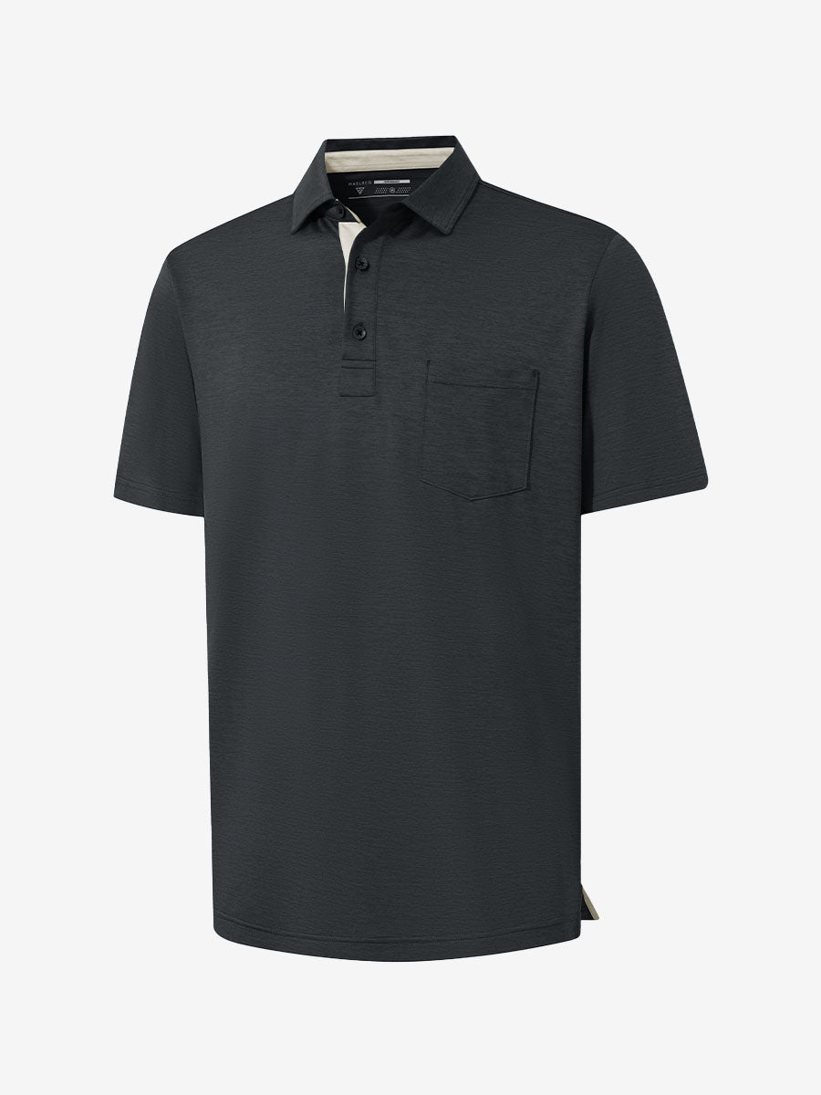 Performance Heather Contrast Collar Polo Shirts