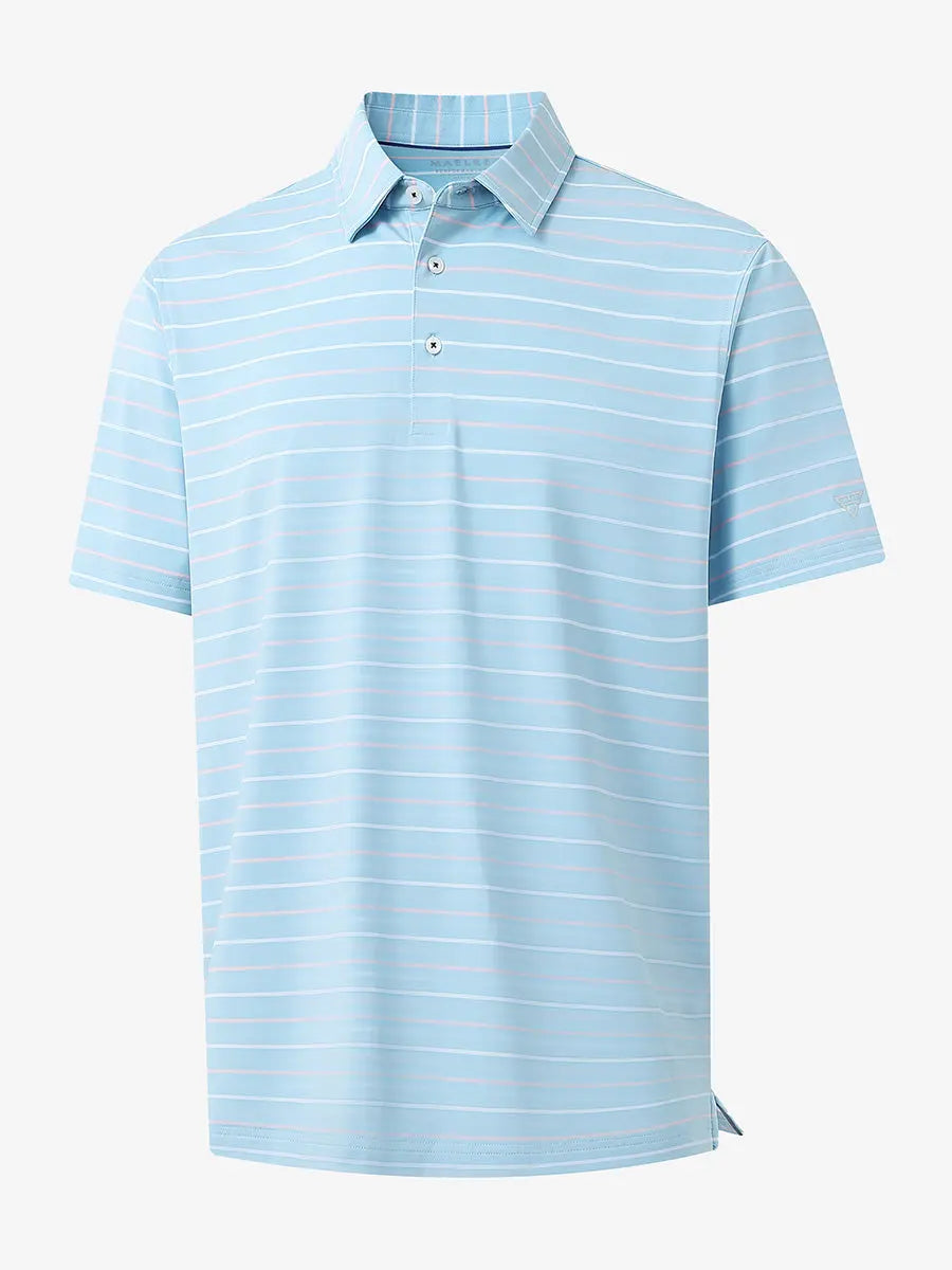Stylish Stripe Jersey Golf Polo