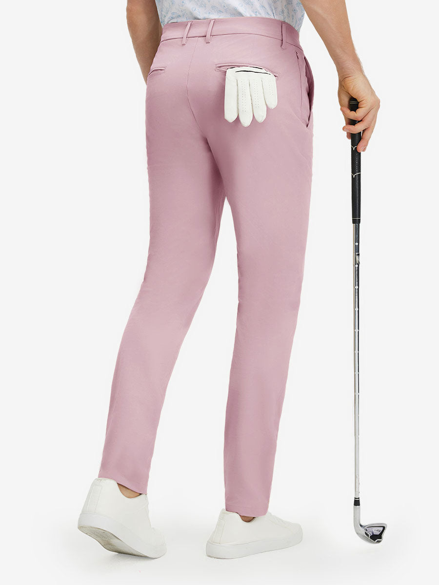 Stretch Cotton Blend Slim Fit Golf Trousers 5 Pockets