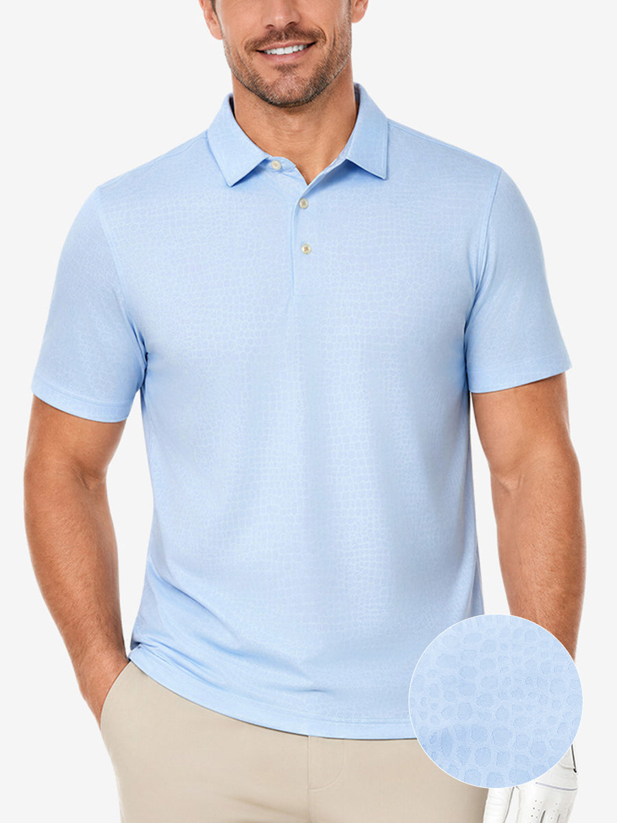 Nylon Blend Casual Jacquard Polo Shirts