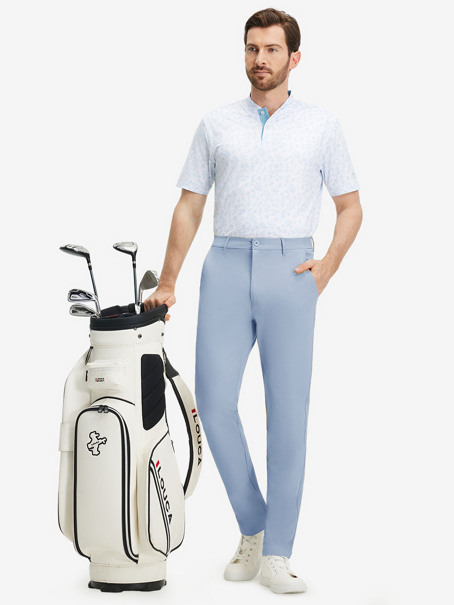 Stretch Cotton Blend Slim Fit Golf Trousers 5 Pockets