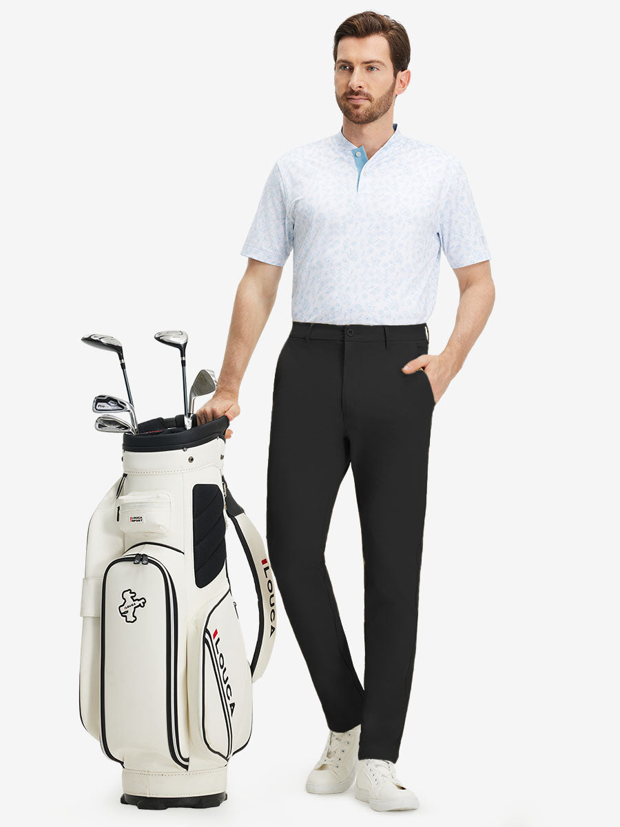 Stretch Cotton Blend Slim Fit Golf Trousers 5 Pockets