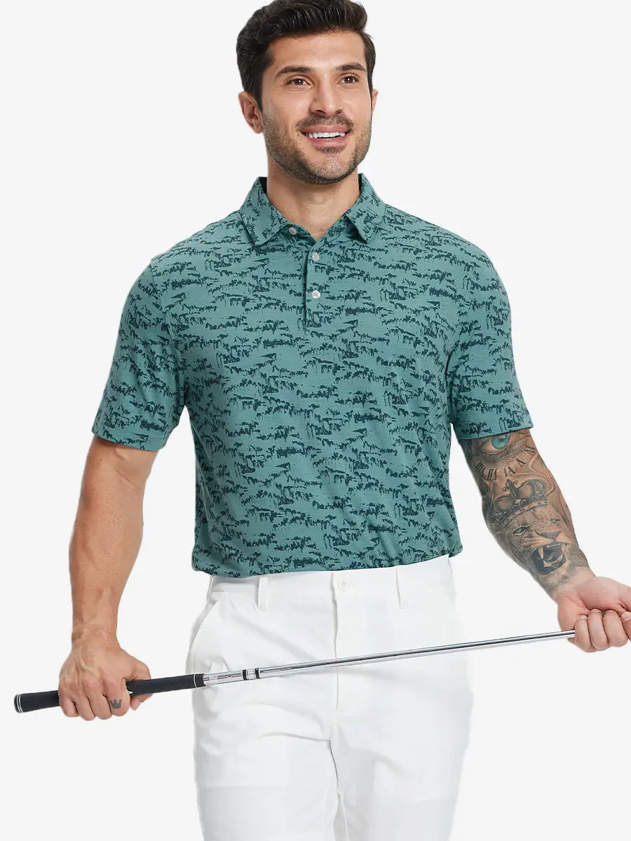 Popular Heather Print Polo
