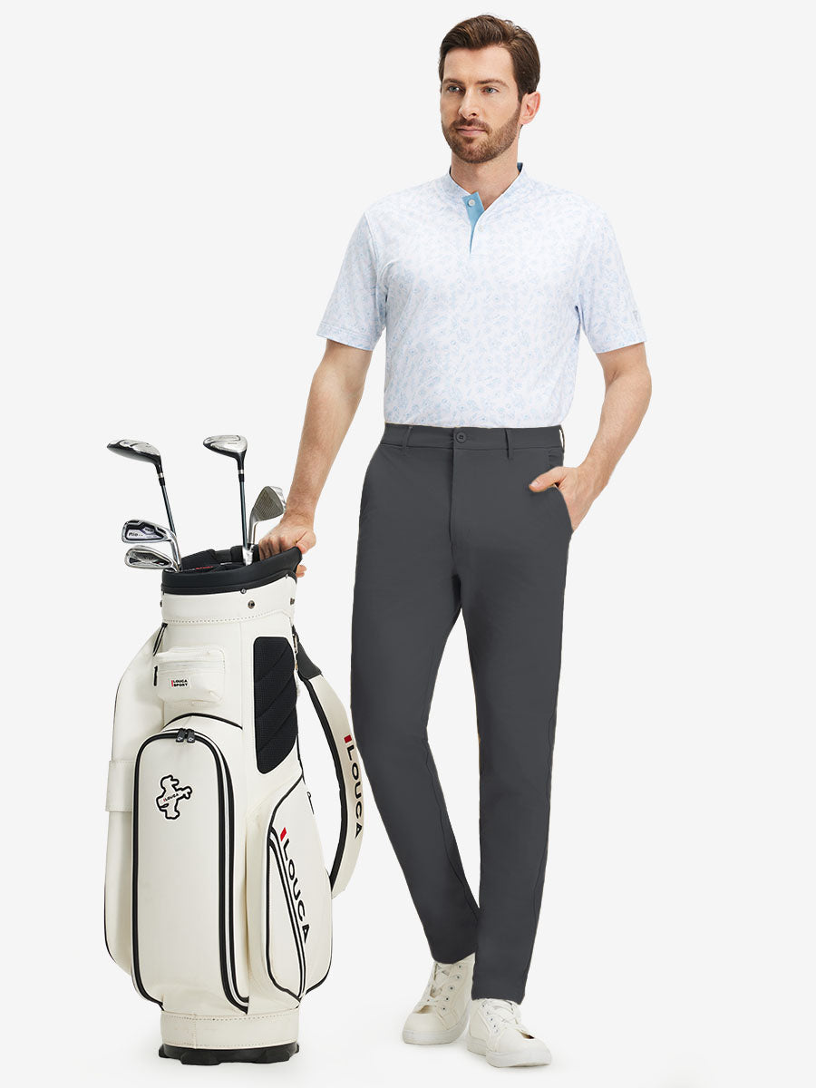 Stretch Cotton Blend Slim Fit Golf Trousers 5 Pockets