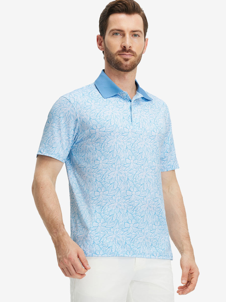 Premium Ribbed Collar Print Polo Shirts