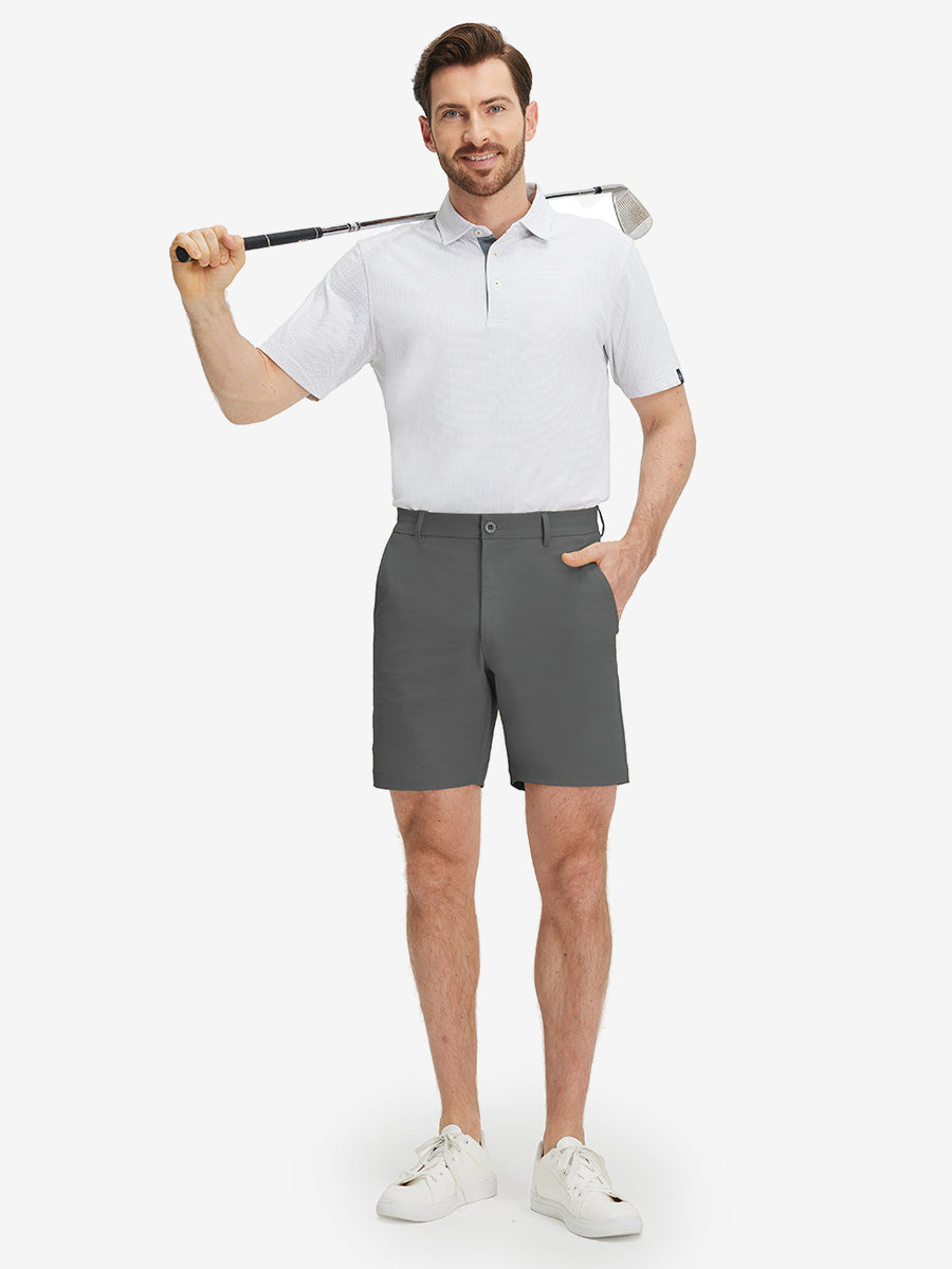 Flat Front Flex Cotton Blend Golf Shorts