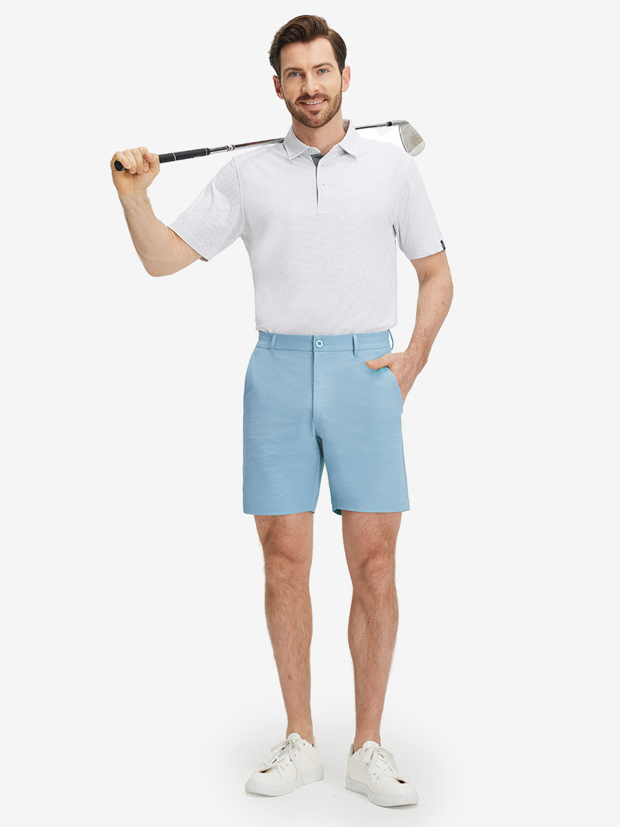 Flat Front Flex Cotton Blend Golf Shorts
