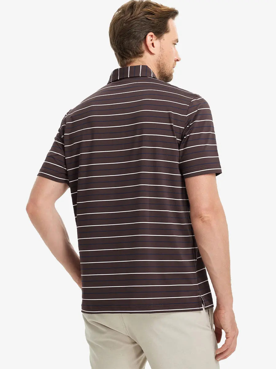 Stylish Stripe Jersey Golf Polo