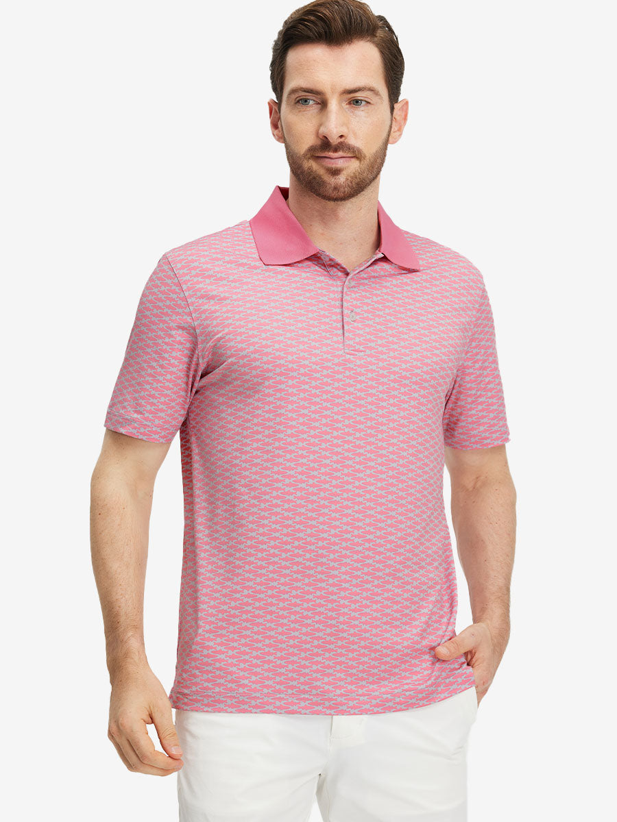 Premium Ribbed Collar Print Polo Shirts