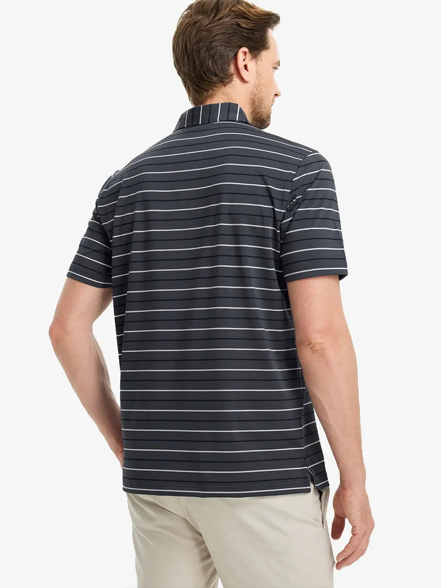 Stylish Stripe Jersey Golf Polo