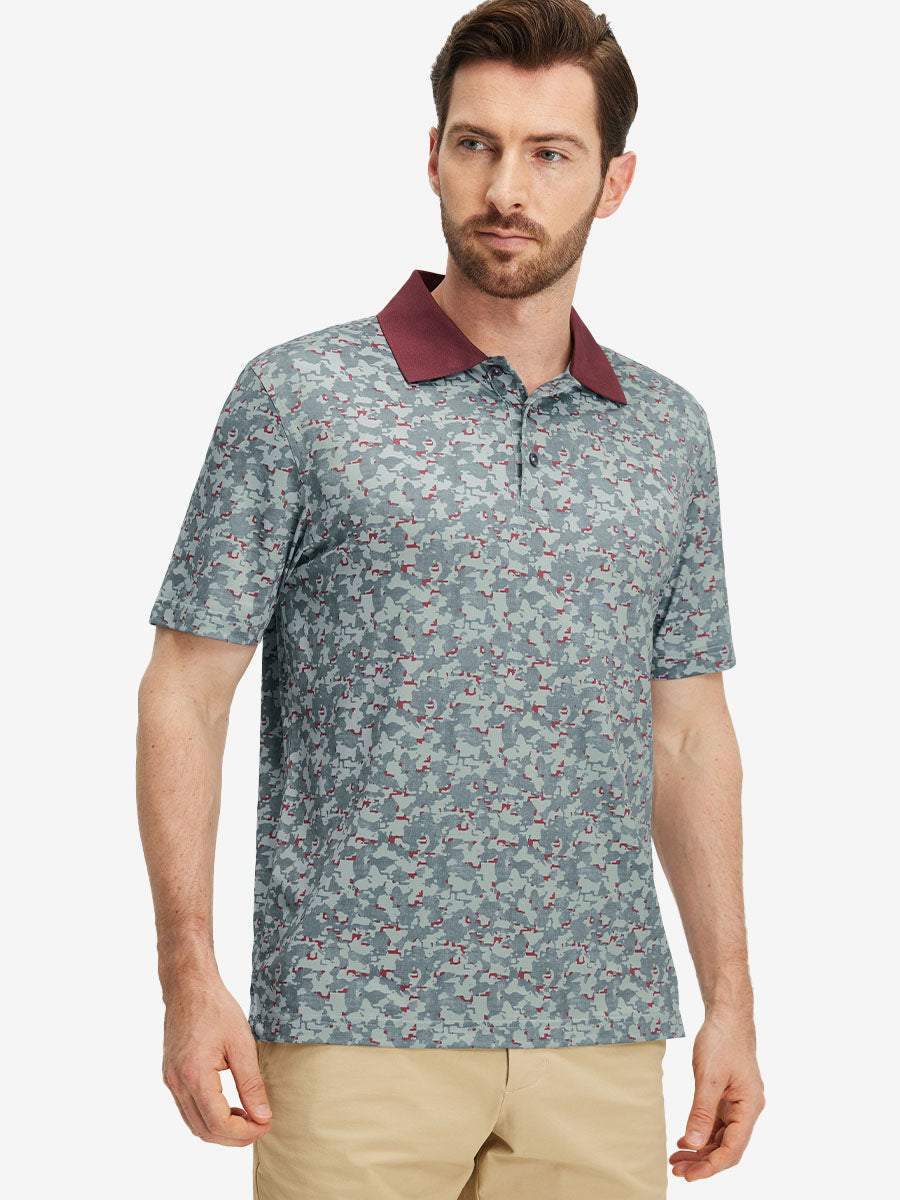 Premium Ribbed Collar Print Polo Shirts