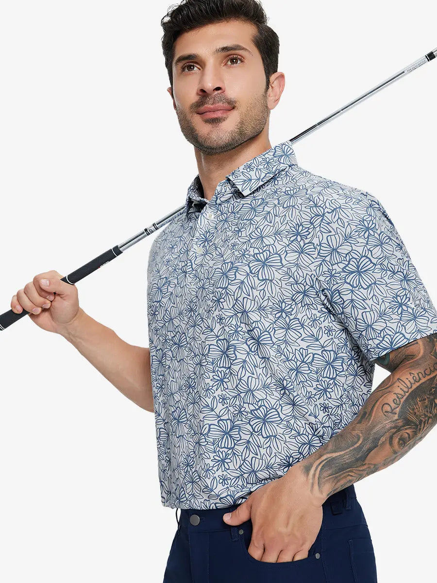 Popular Heather Print Polo