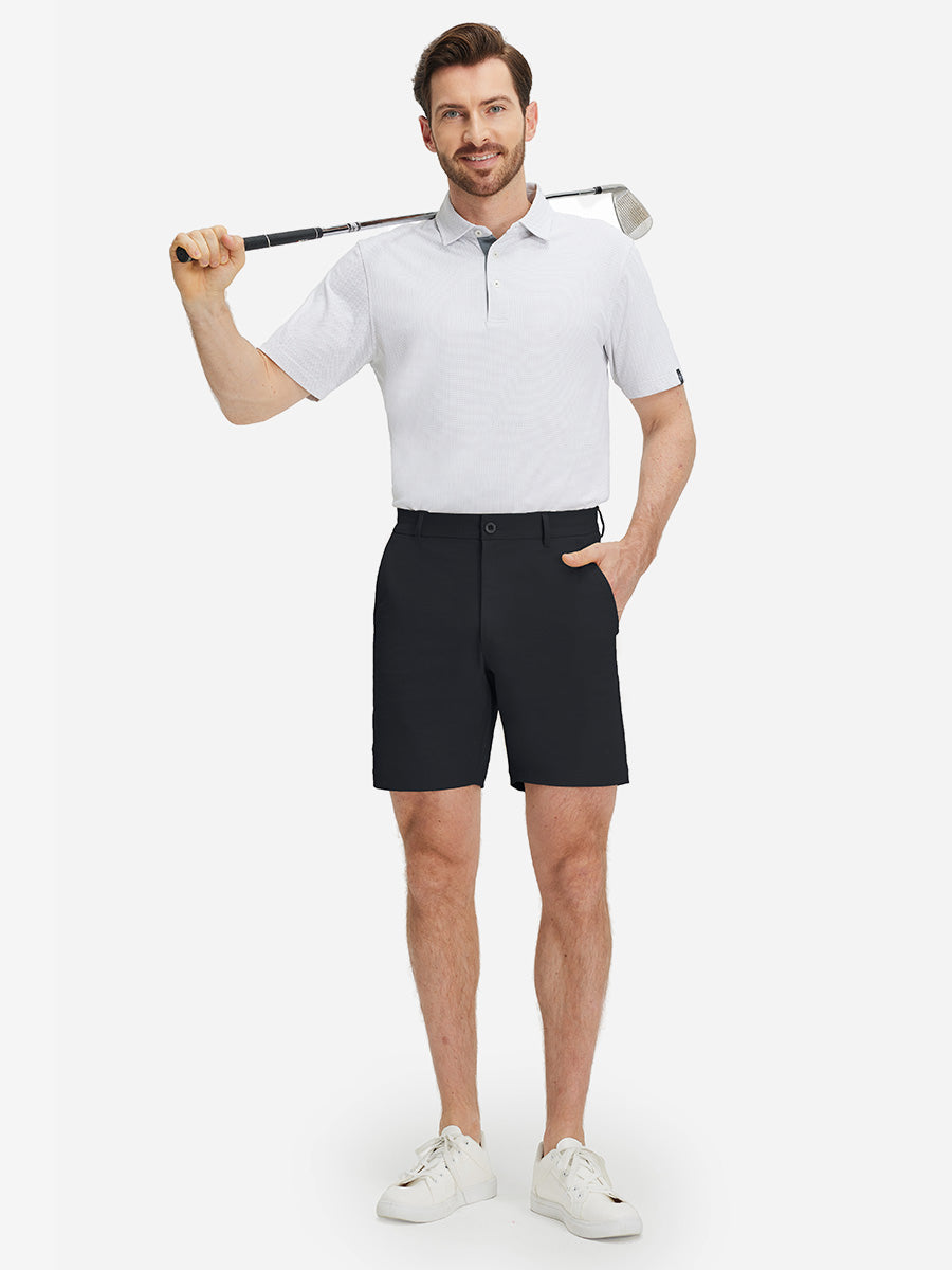 Flat Front Flex Cotton Blend Golf Shorts