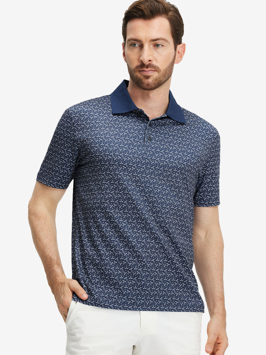 Premium Ribbed Collar Print Polo Shirts