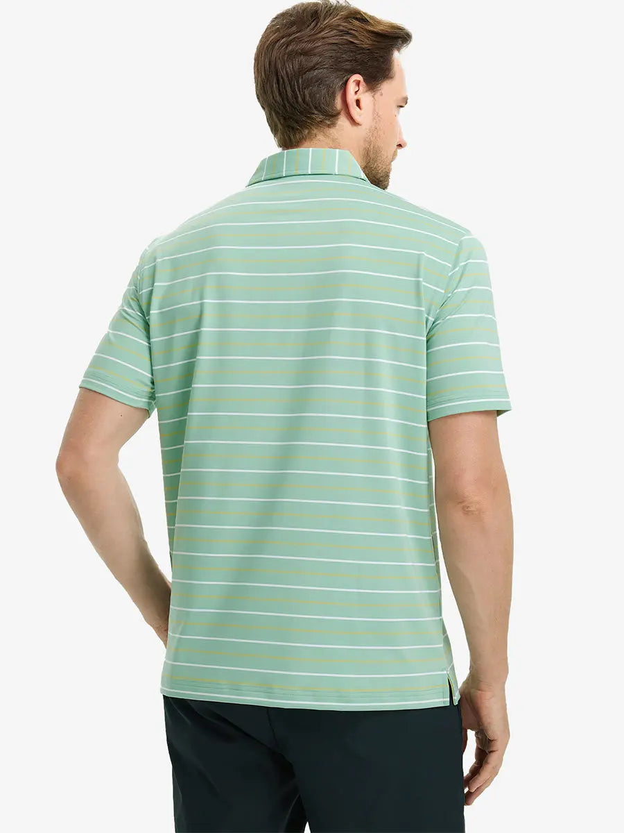 Stylish Stripe Jersey Golf Polo