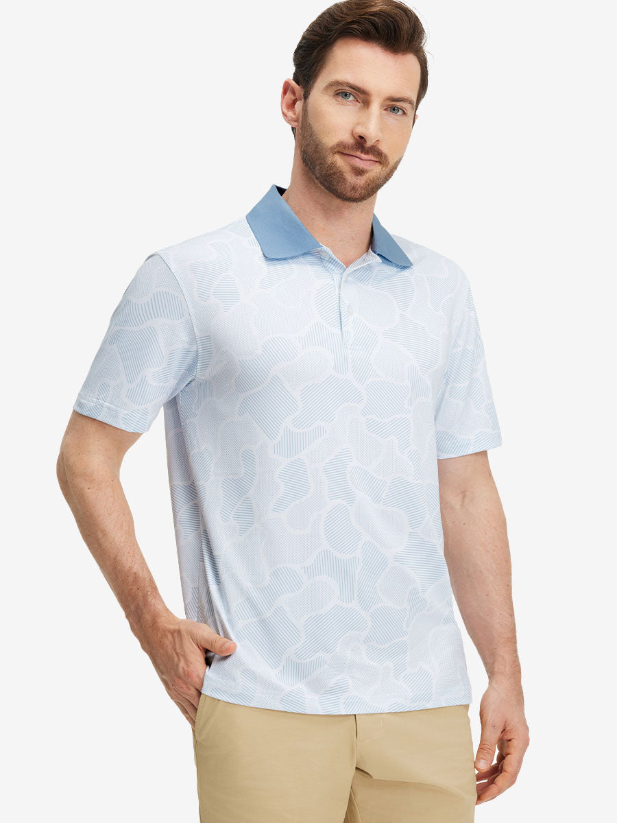 Premium Ribbed Collar Print Polo Shirts