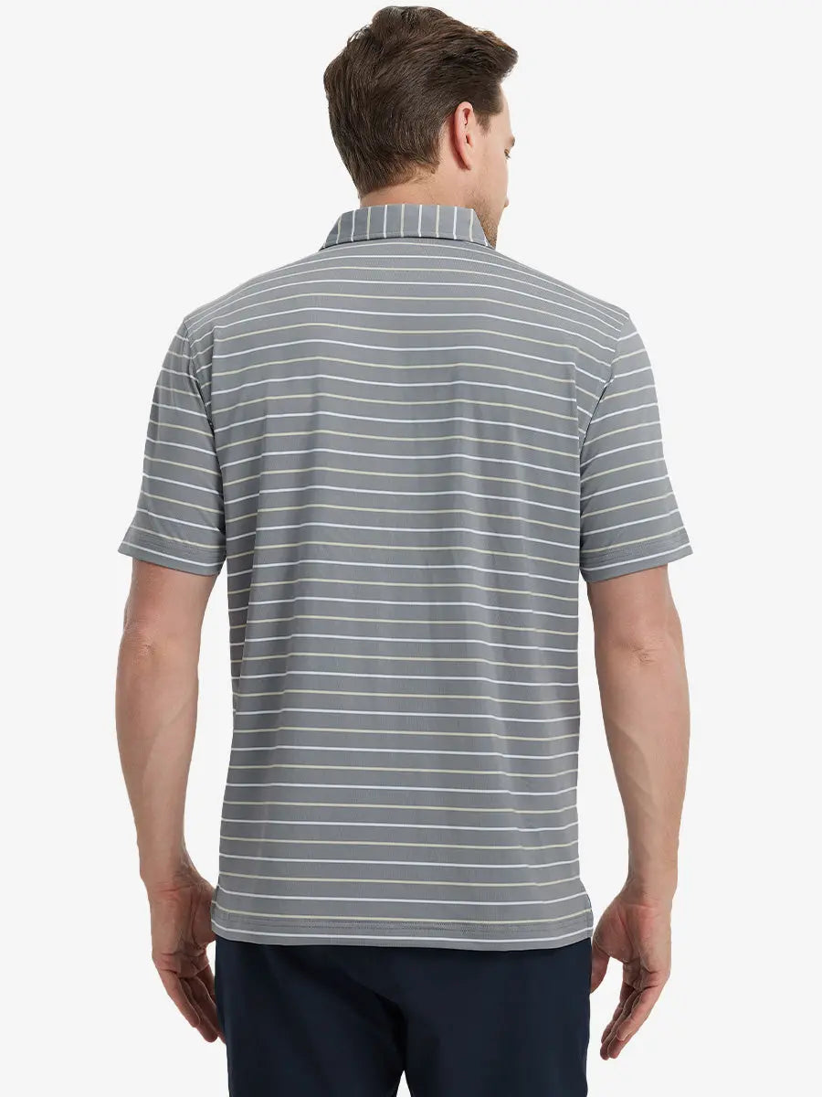 Stylish Stripe Jersey Golf Polo