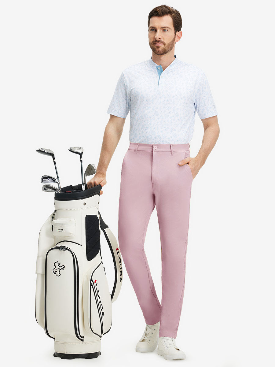 Stretch Cotton Blend Slim Fit Golf Trousers 5 Pockets