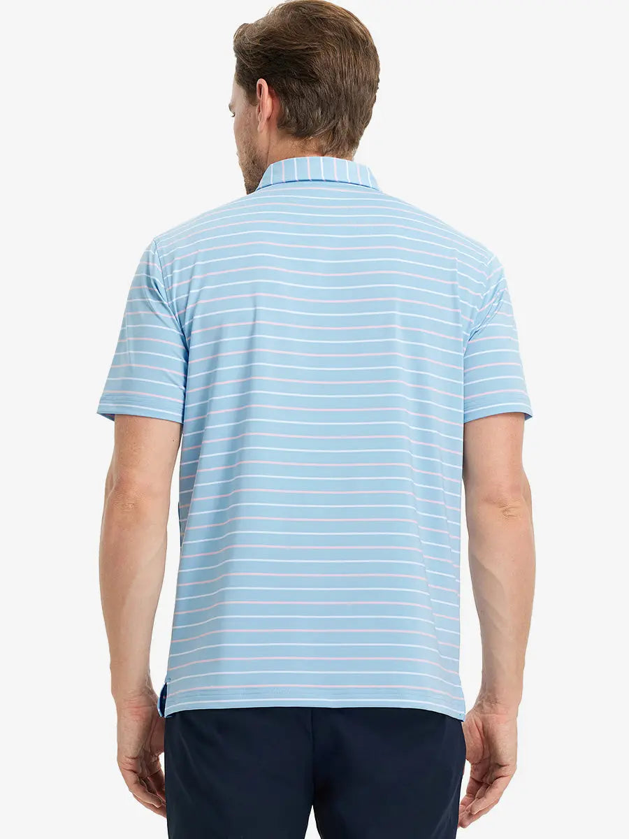 Stylish Stripe Jersey Golf Polo