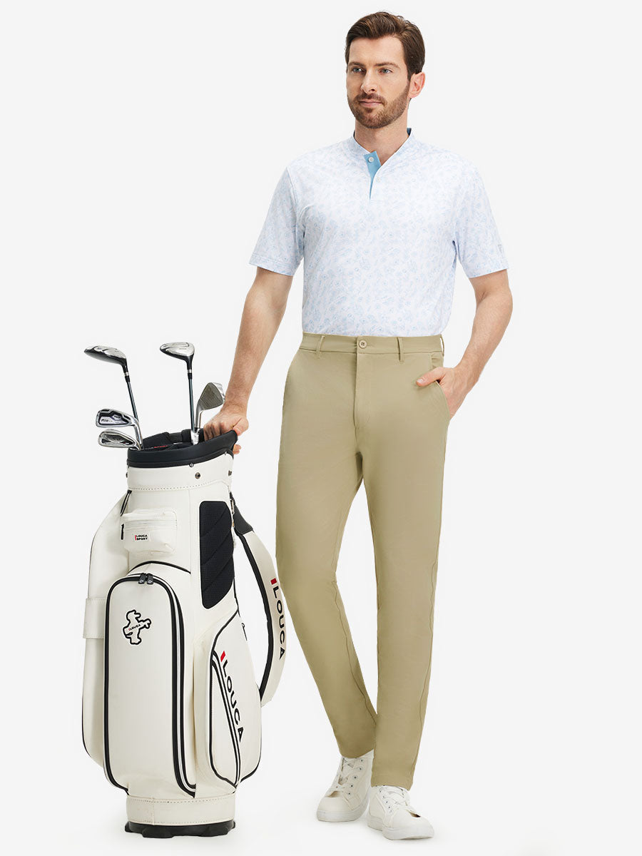 Stretch Cotton Blend Slim Fit Golf Trousers 5 Pockets