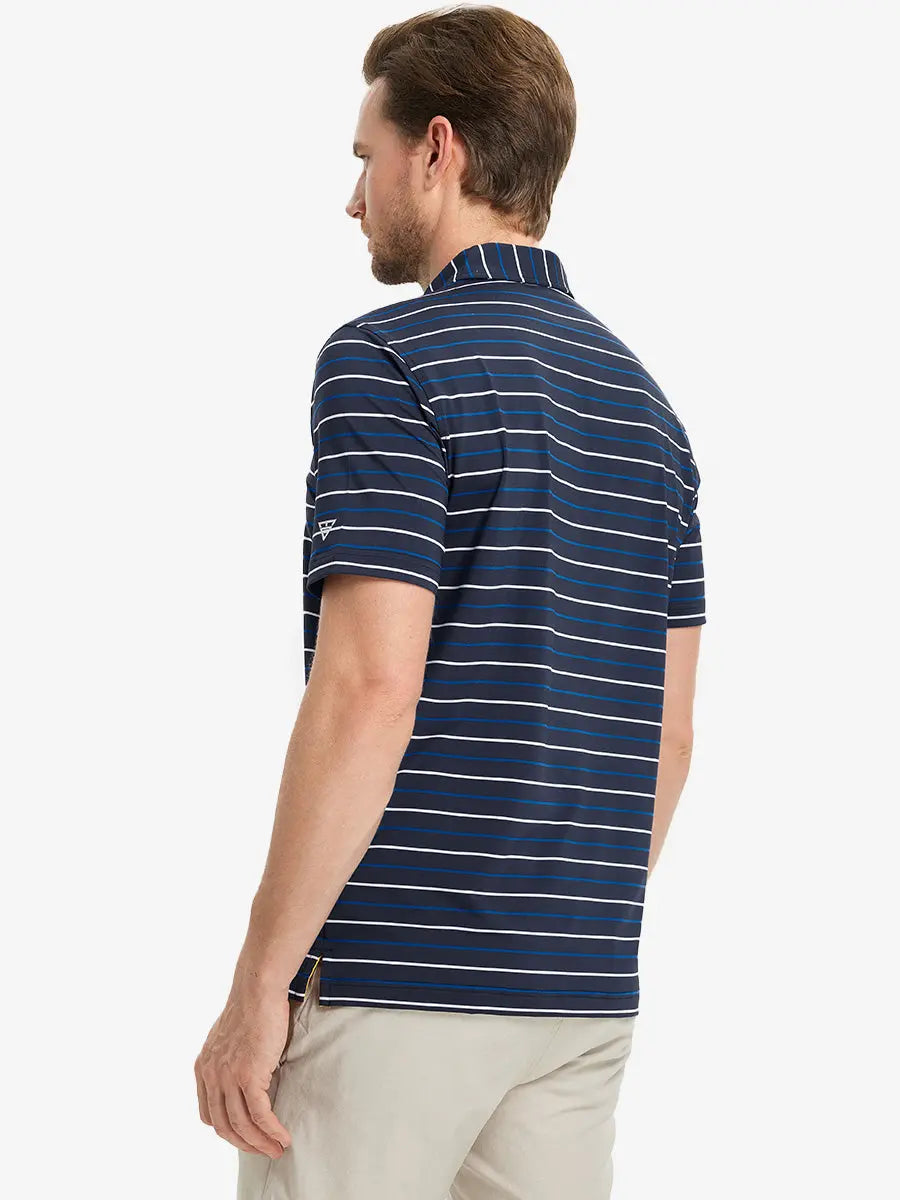 Stylish Stripe Jersey Golf Polo