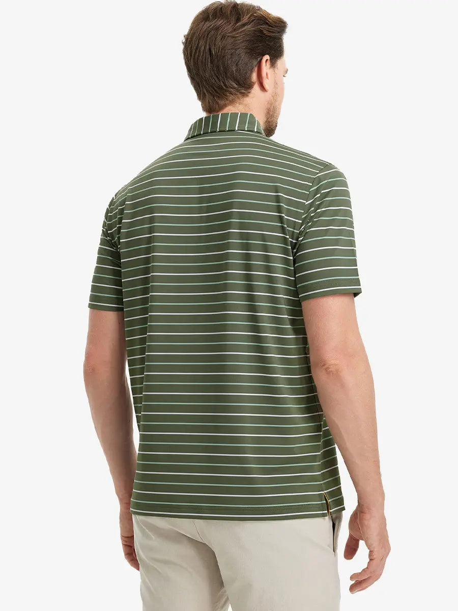 Stylish Stripe Jersey Golf Polo