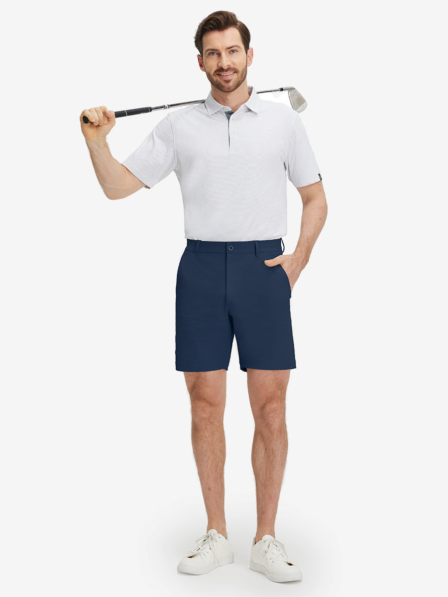 Flat Front Flex Cotton Blend Golf Shorts
