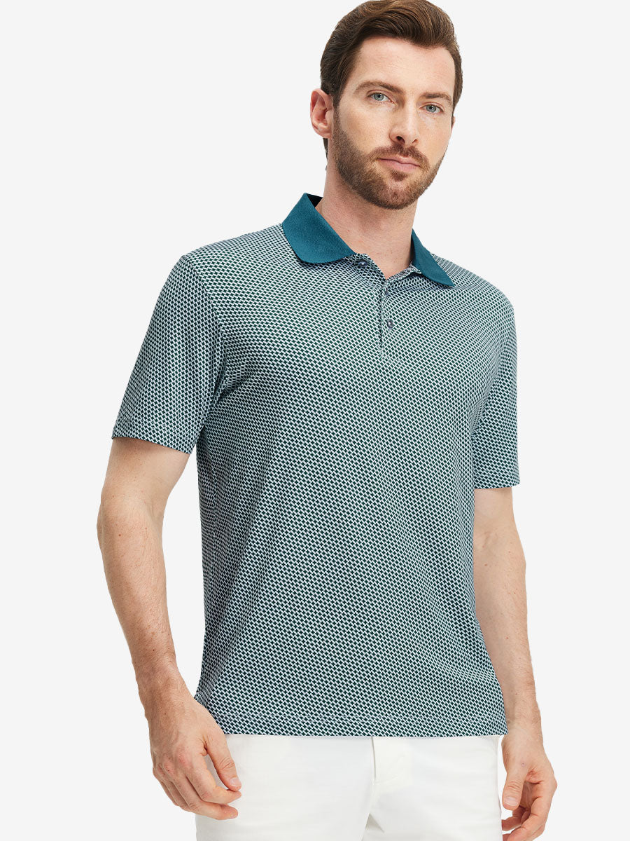 Premium Ribbed Collar Print Polo Shirts