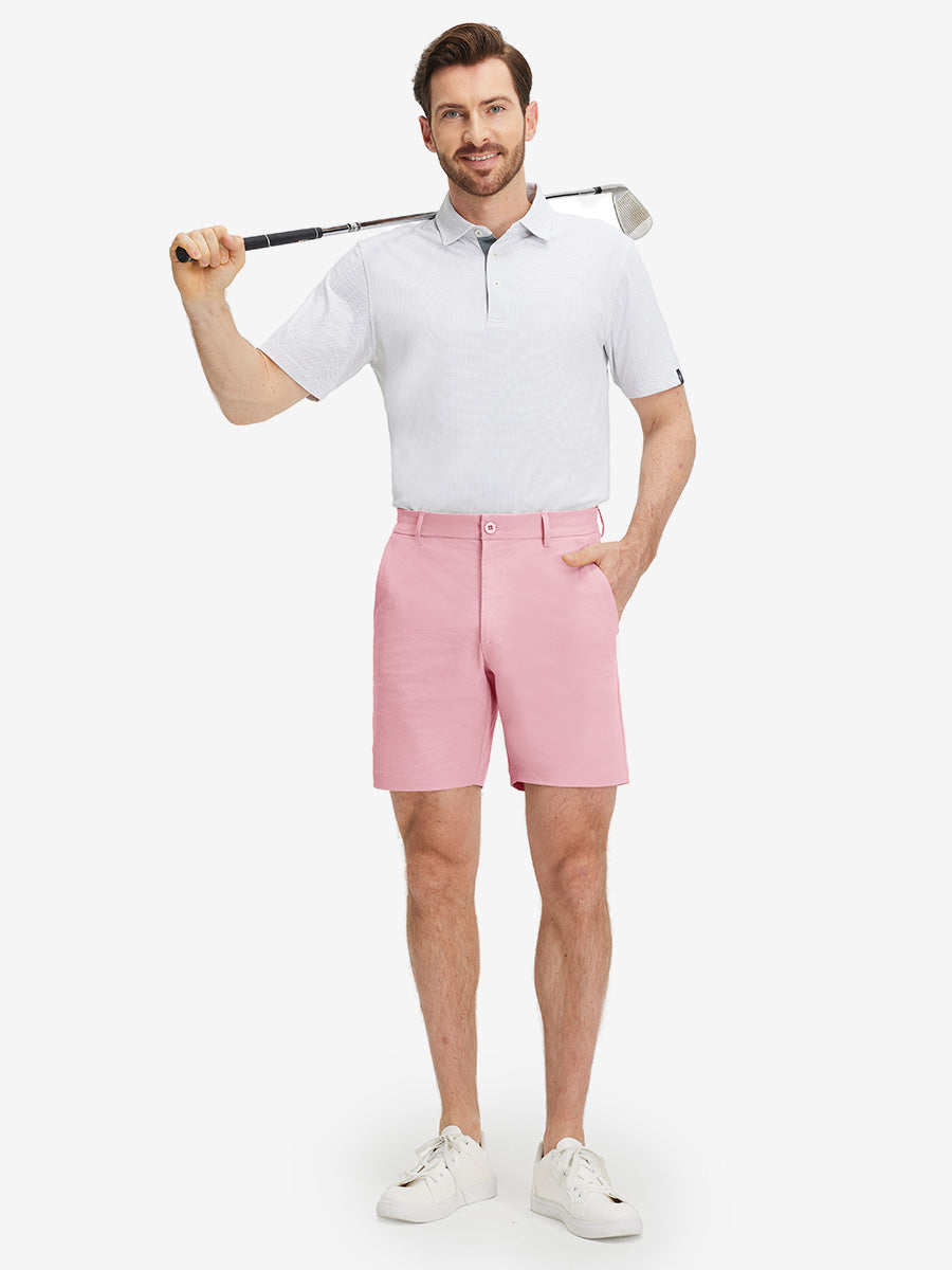 Flat Front Flex Cotton Blend Golf Shorts