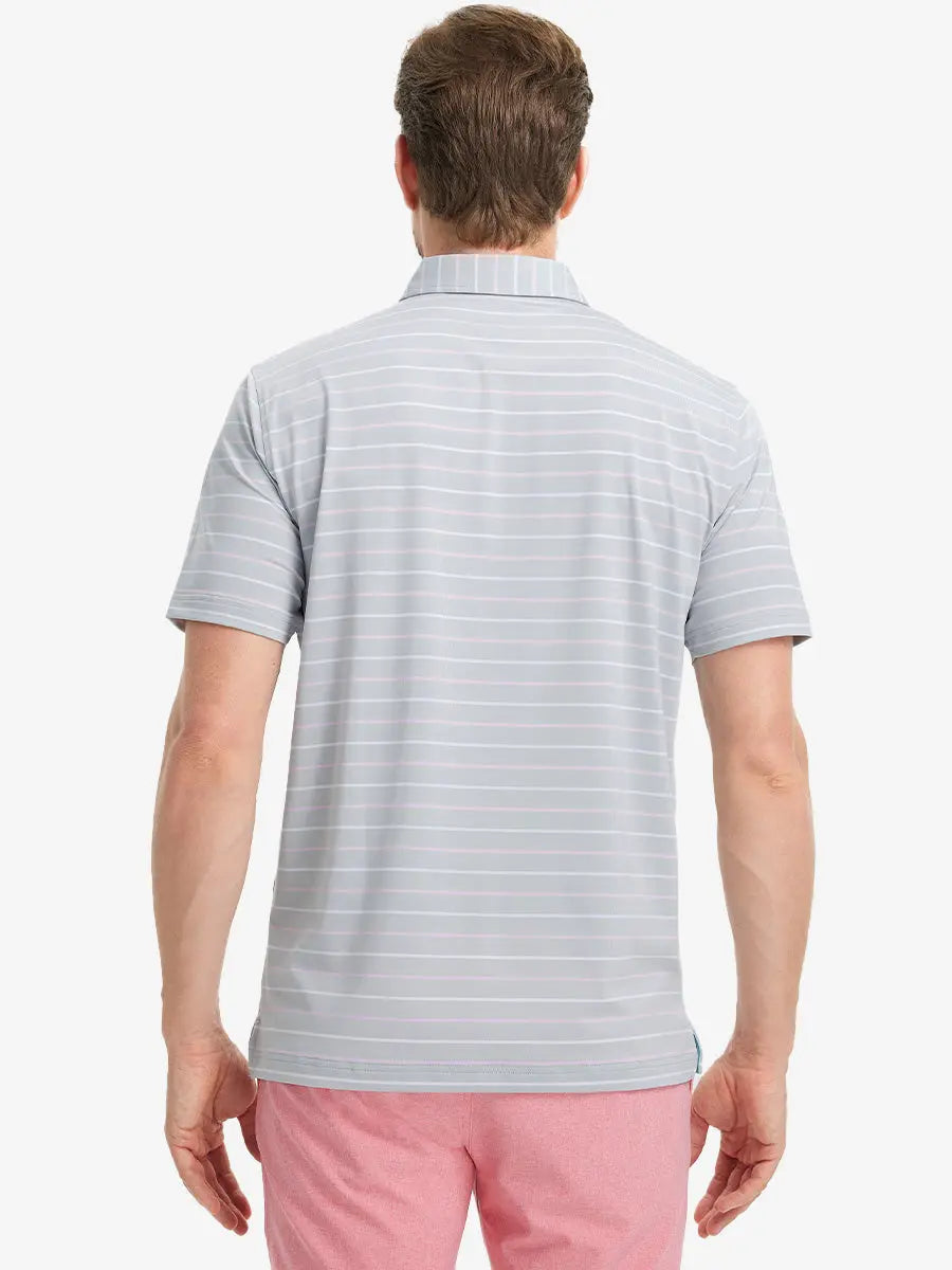Stylish Stripe Jersey Golf Polo