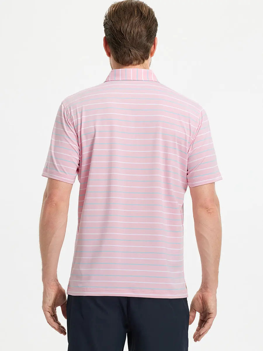 Stylish Stripe Jersey Golf Polo