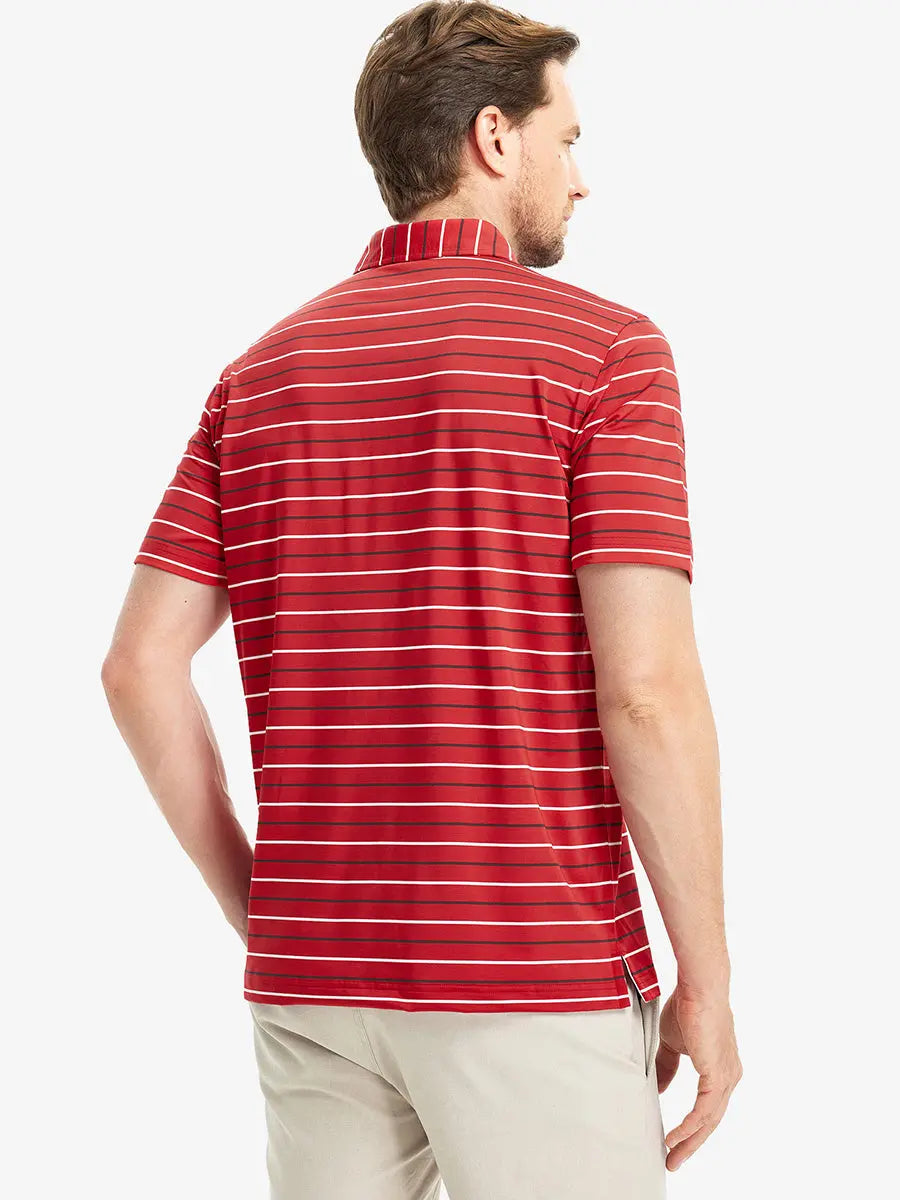 Stylish Stripe Jersey Golf Polo