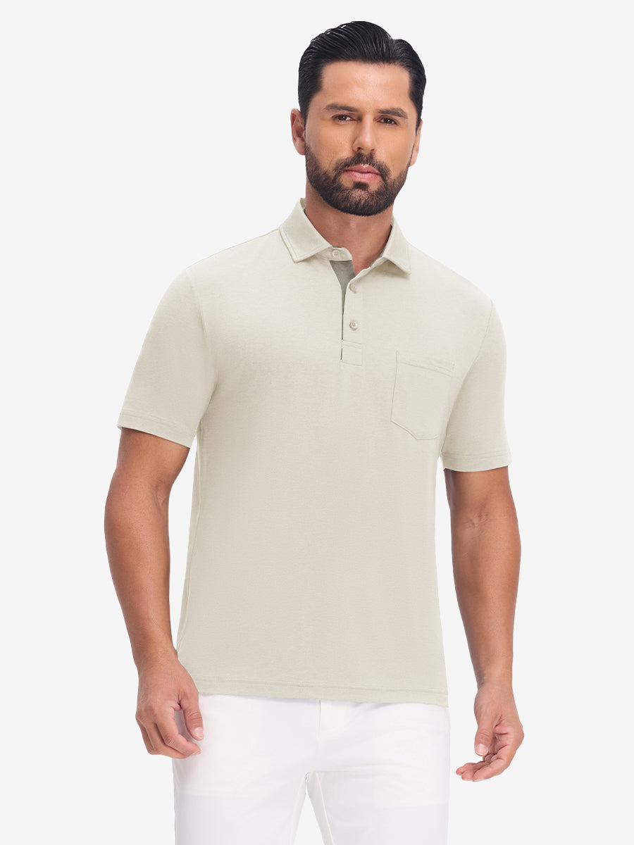 Performance Heather Contrast Collar Polo Shirts