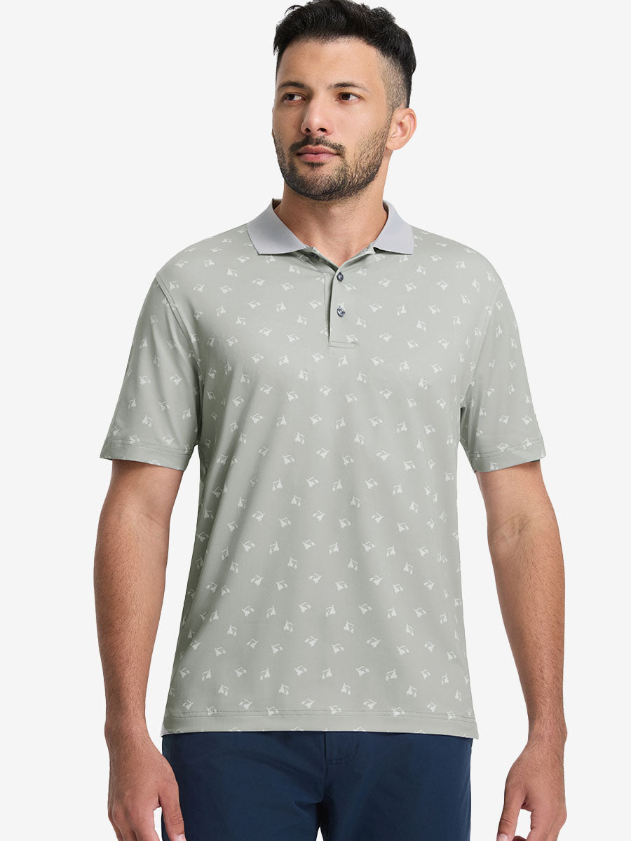 Premium Ribbed Collar Print Polo Shirts