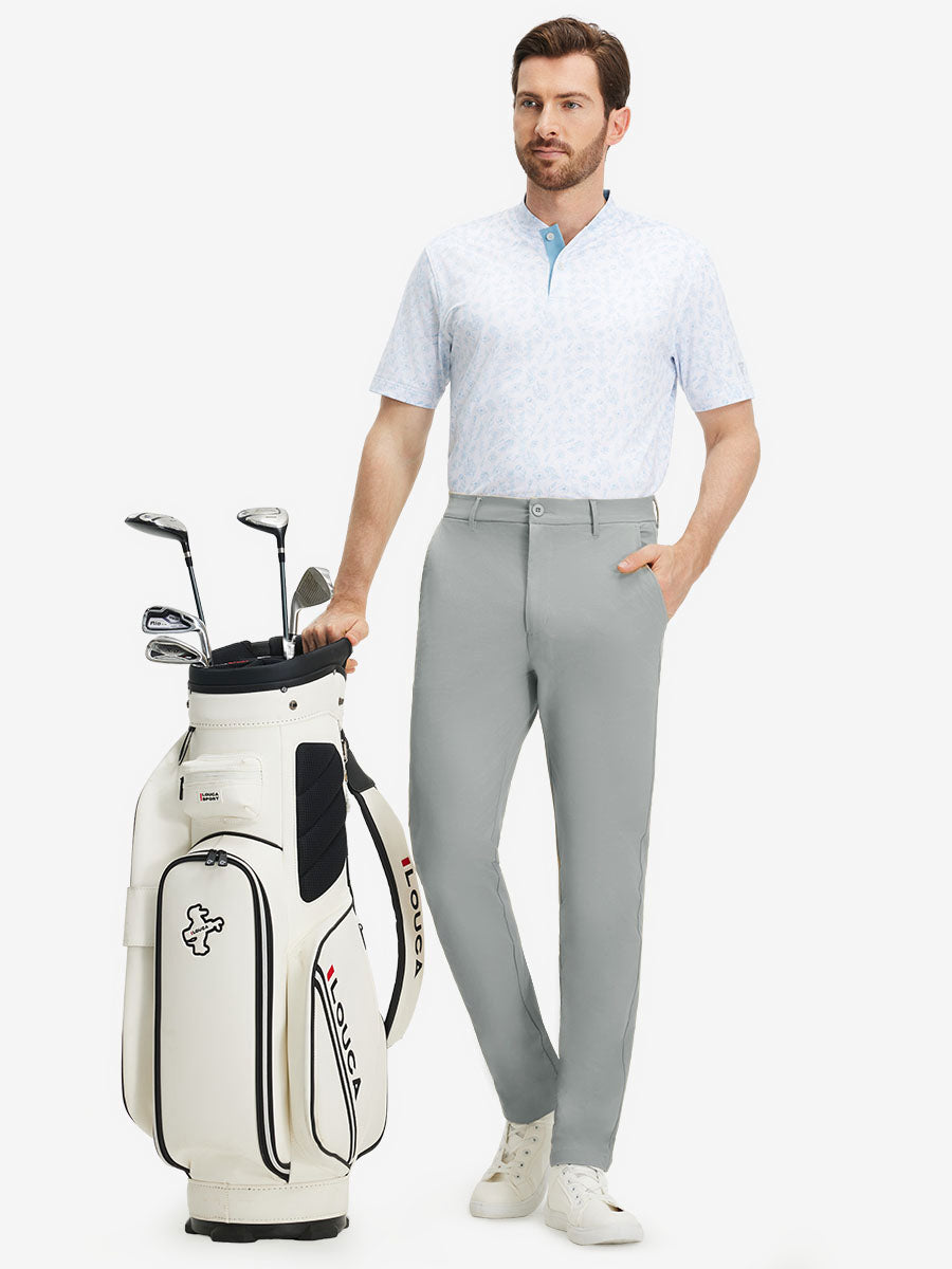 Stretch Cotton Blend Slim Fit Golf Trousers 5 Pockets