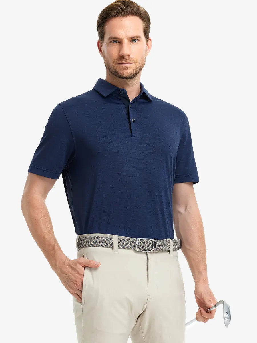 Ventilated Heather Jacquard Polo