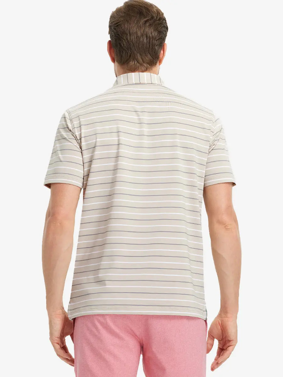 Stylish Stripe Jersey Golf Polo