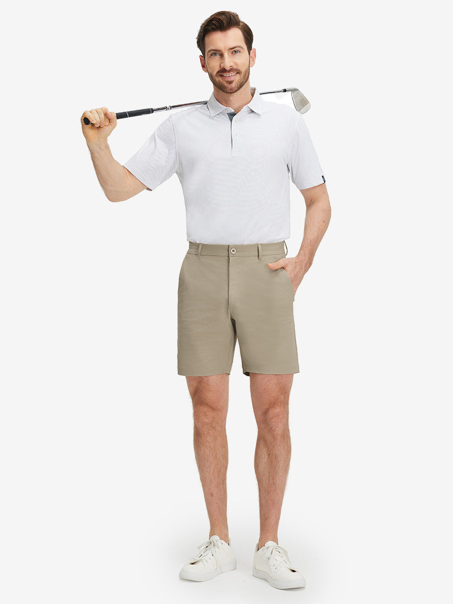 Flat Front Flex Cotton Blend Golf Shorts