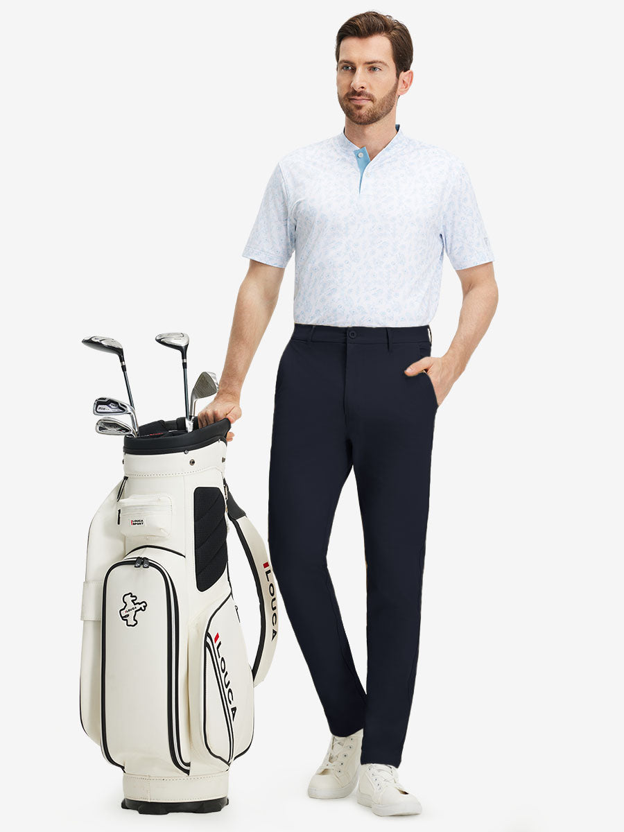 Stretch Cotton Blend Slim Fit Golf Trousers 5 Pockets