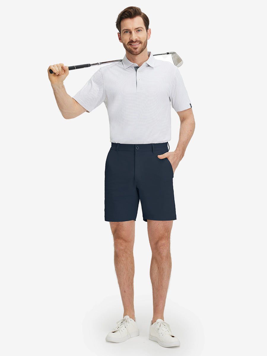 Flat Front Flex Cotton Blend Golf Shorts