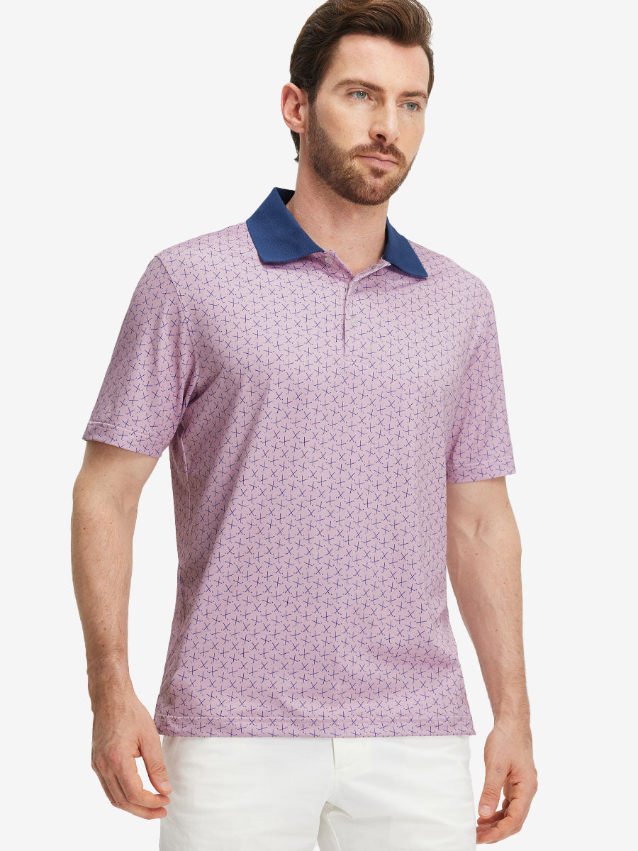 Premium Ribbed Collar Print Polo Shirts
