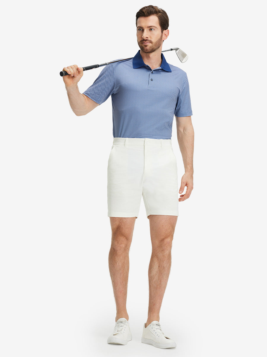 Flat Front Flex Cotton Blend Golf Shorts