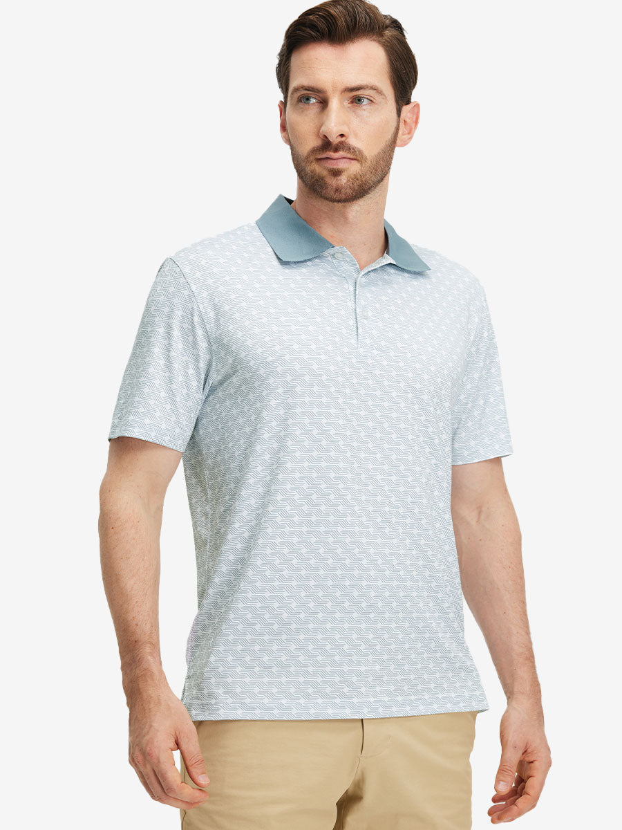 Premium Ribbed Collar Print Polo Shirts