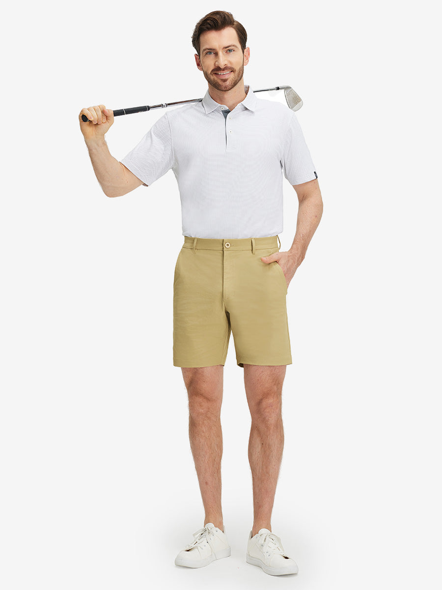 Flat Front Flex Cotton Blend Golf Shorts