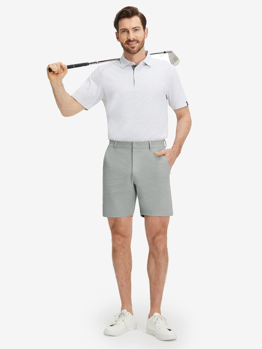 Flat Front Flex Cotton Blend Golf Shorts