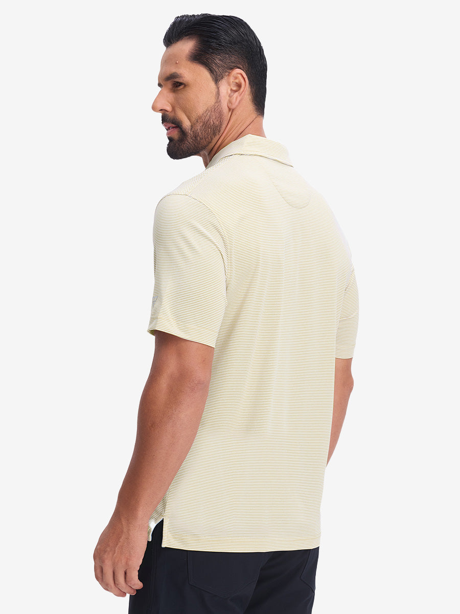Comfy Breathable Pin-Stripe Texture Golf Polos